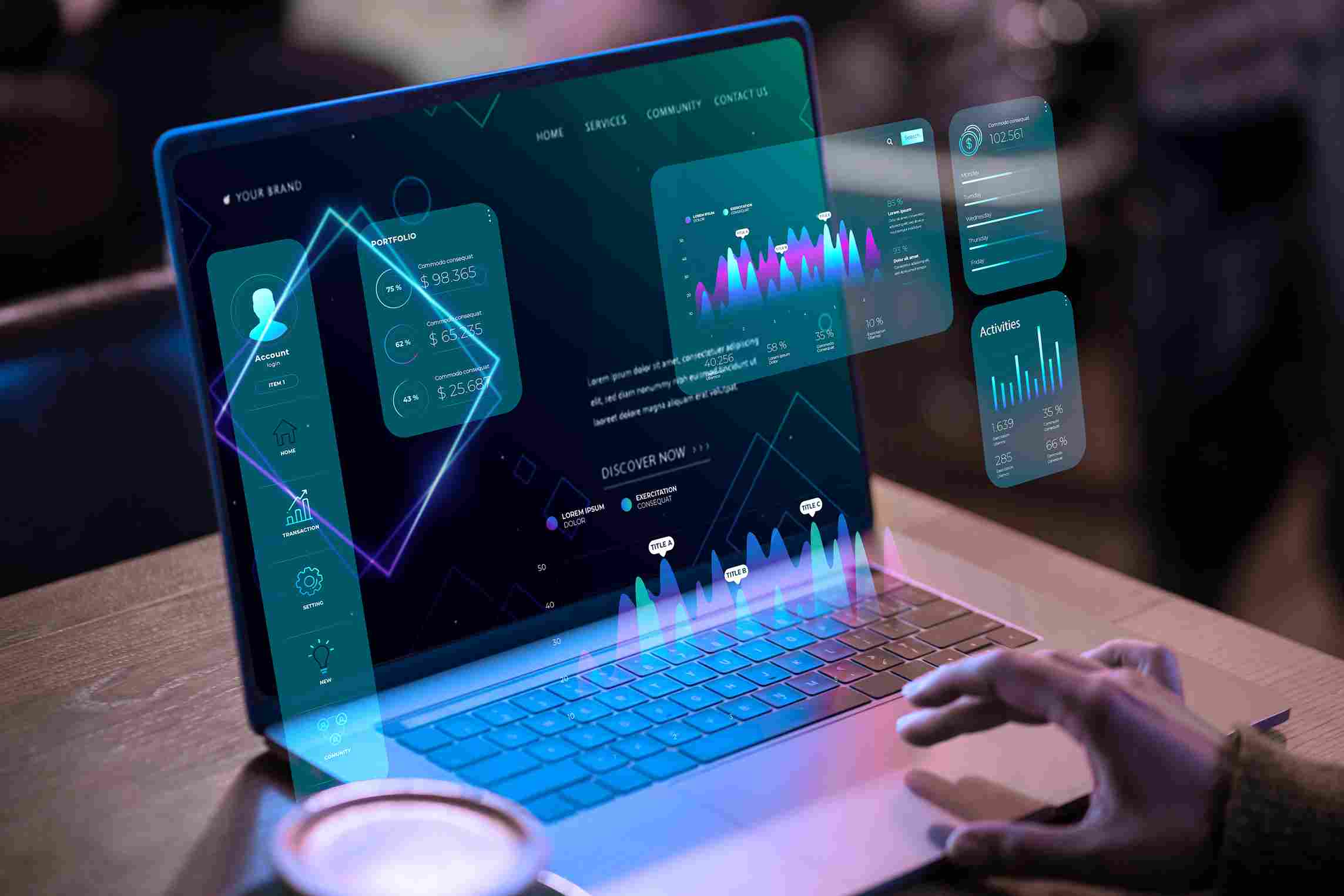 Fintech software dashboard
